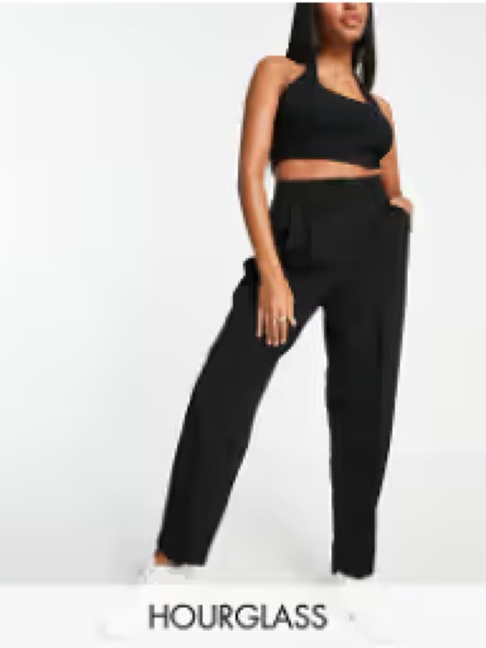 ASOS DESIGN Hourglass Soft Slouch Mom Trousers Black US 14